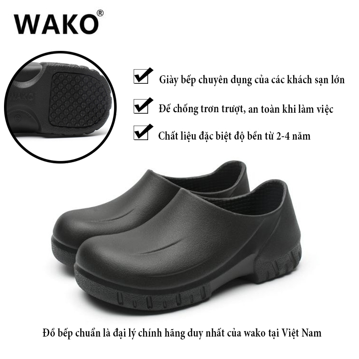 GIÀY ĐẦU BẾP CHÍNH HÃNG WAKO ĐẾ CHỐNG TRƠN TRƯỢT
