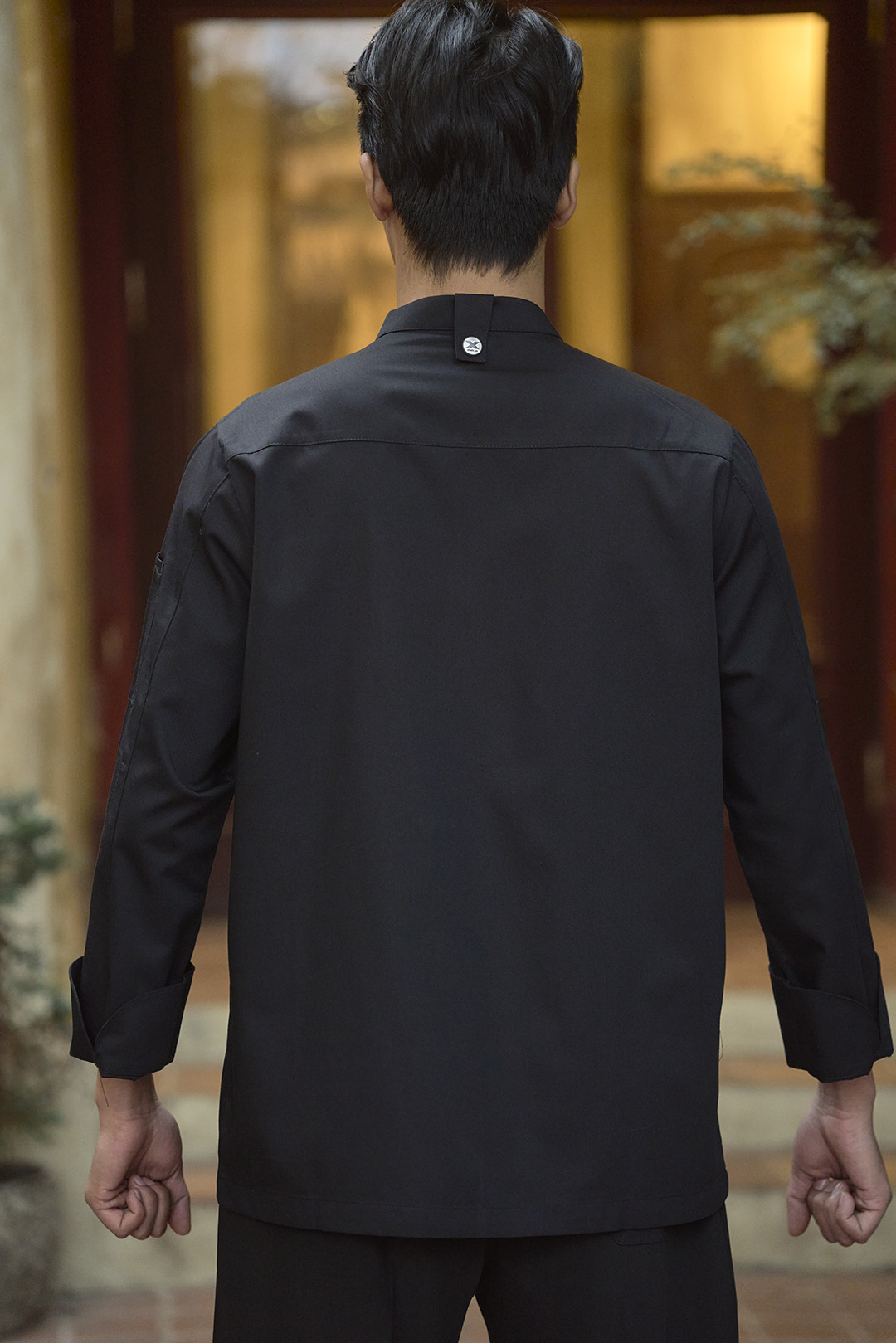 [CHEFX17] Áo Bếp dài tay cổ tàu, cúc cài, không phối lưới - CHEF X Kitchen Uniform