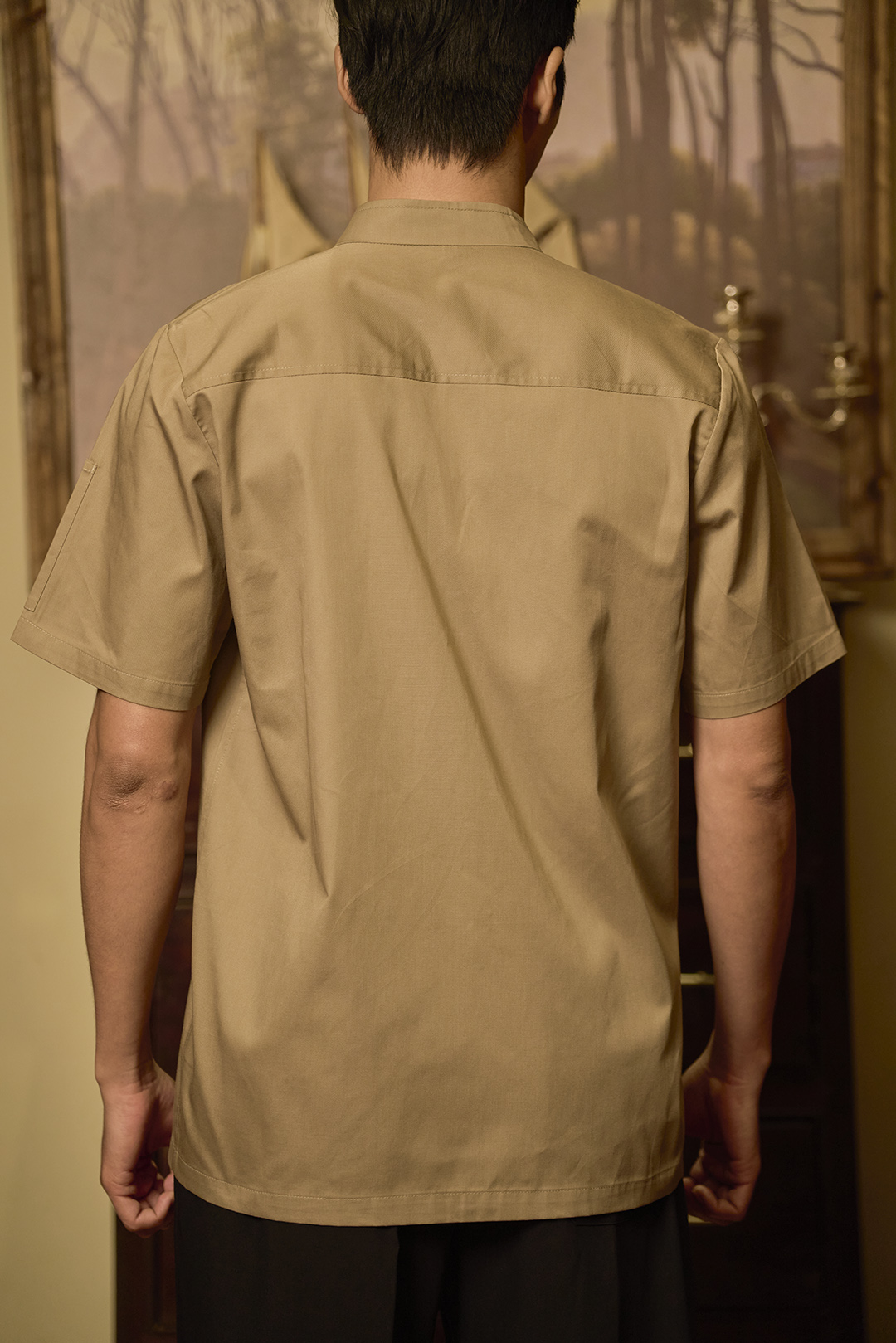 [AN1] Áo Bếp ngắn tay, cúc bấm tiện lợi có phối lưới sau lưng - CHEF X Kitchen Uniform