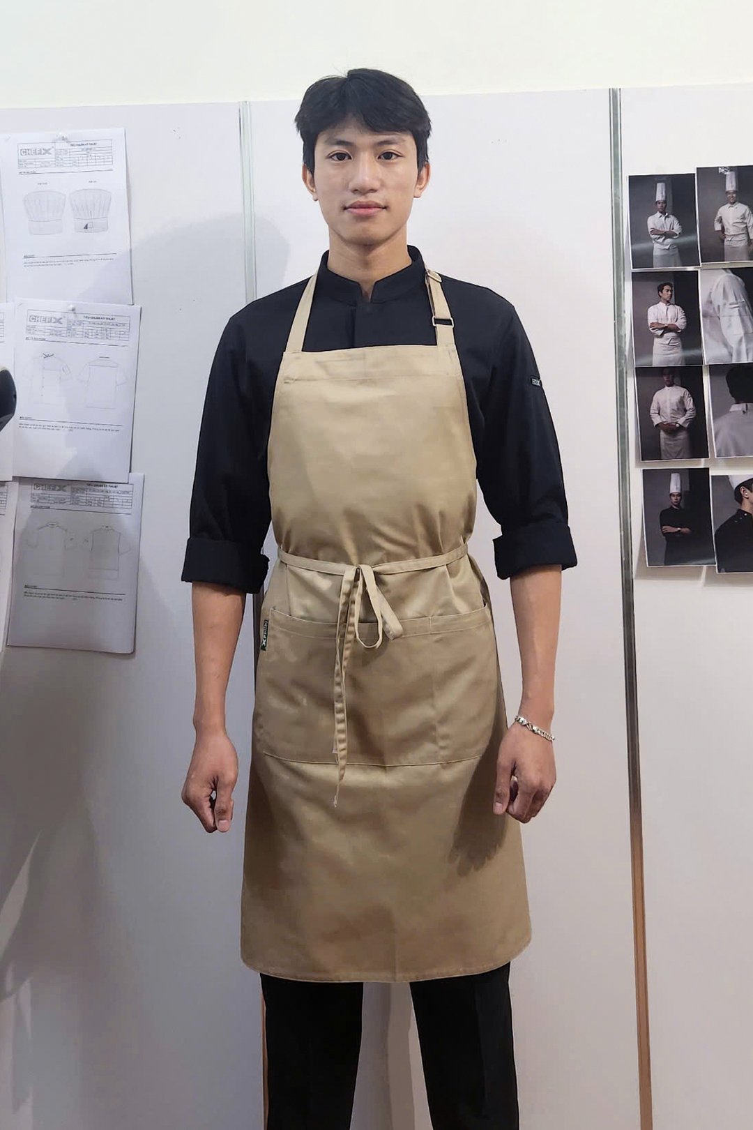 (TD-2)TẠP DỀ YẾM MÀU BE CHUYÊN DỤNG DÀI 90CM VẢI KAKI HÀN QUỐC KHÔNG XÙ LÔNG