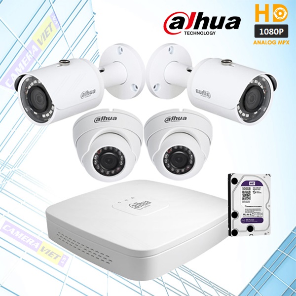 Lắp đặt trọn bộ 5 camera quan sát 2.0 MP Dahua