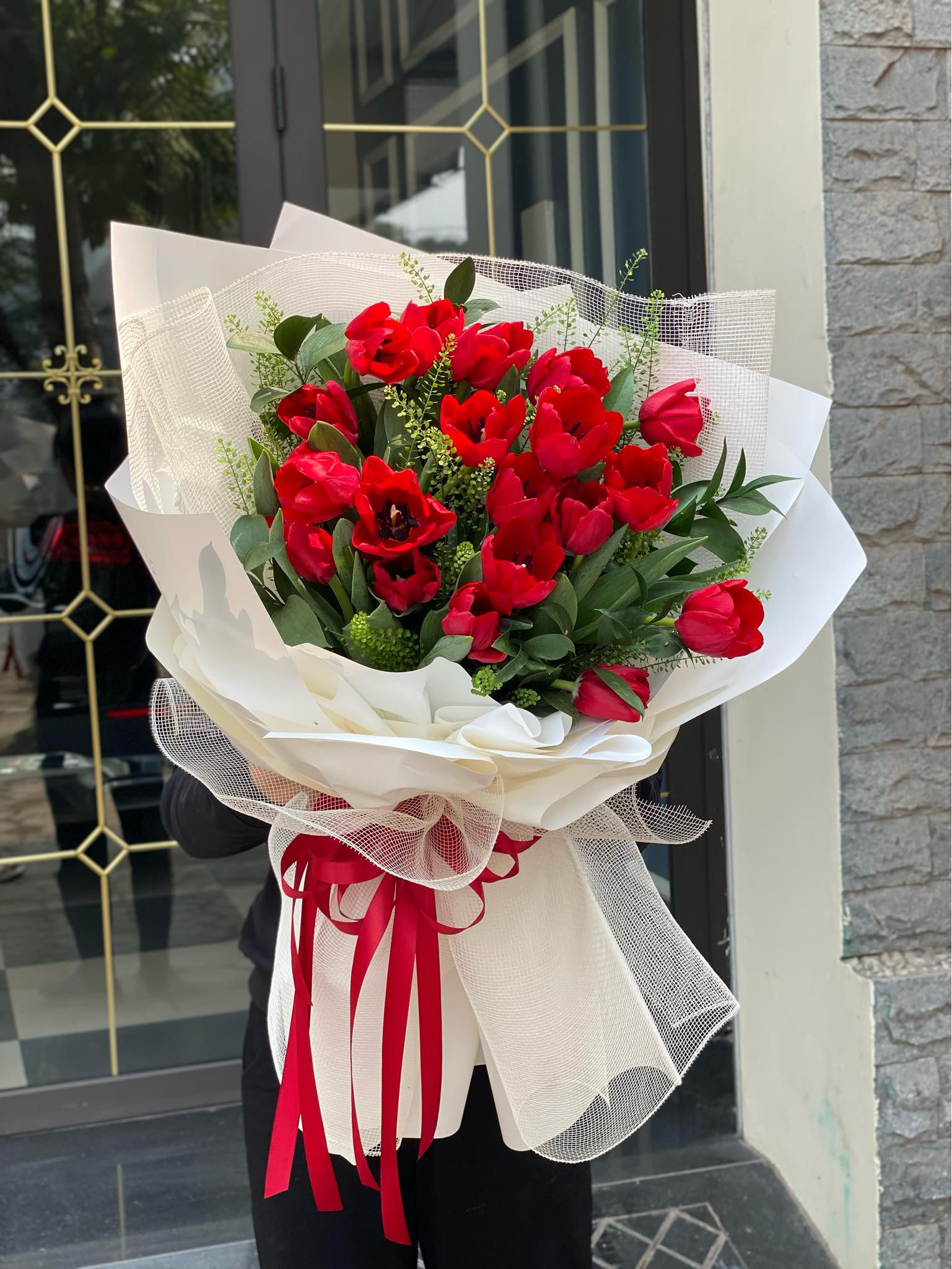Bó hoa tulip đỏ