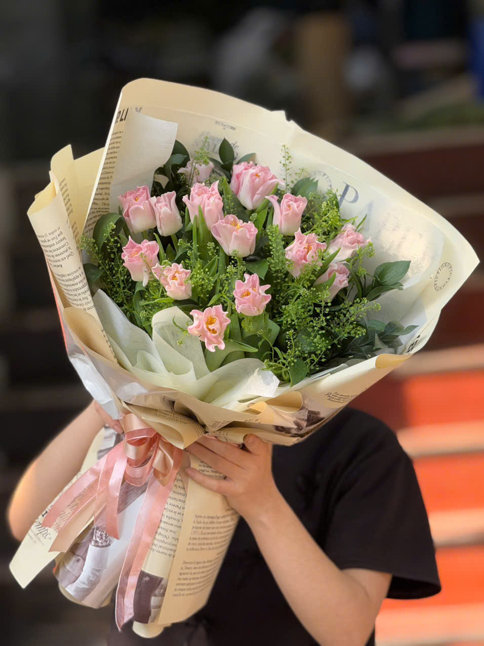Bó hoa tulip hồng