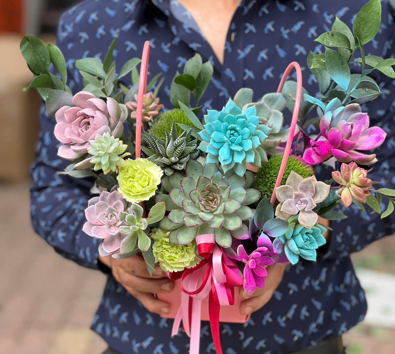 Giỏ sen đá mix màu