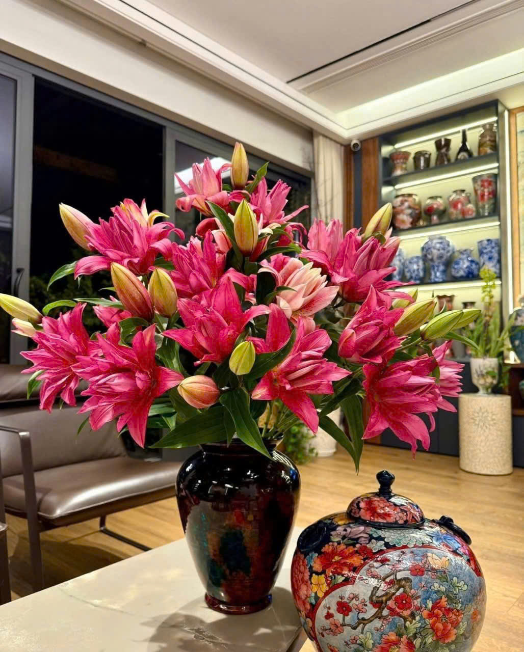 Ly kép hồng đậm Floreta VIP (bó 5 cành 4-5 tai)