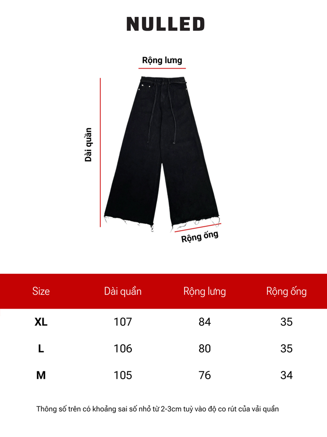 Quần jean ống rộng basic local brand NULLED