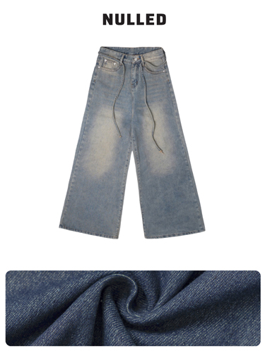 Quần jean wash màu ống rộng local brand NULLED