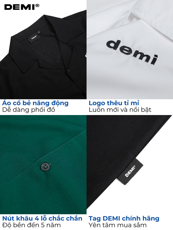 Áo sơ mi local brand giá rẻ DEMI DE-S34