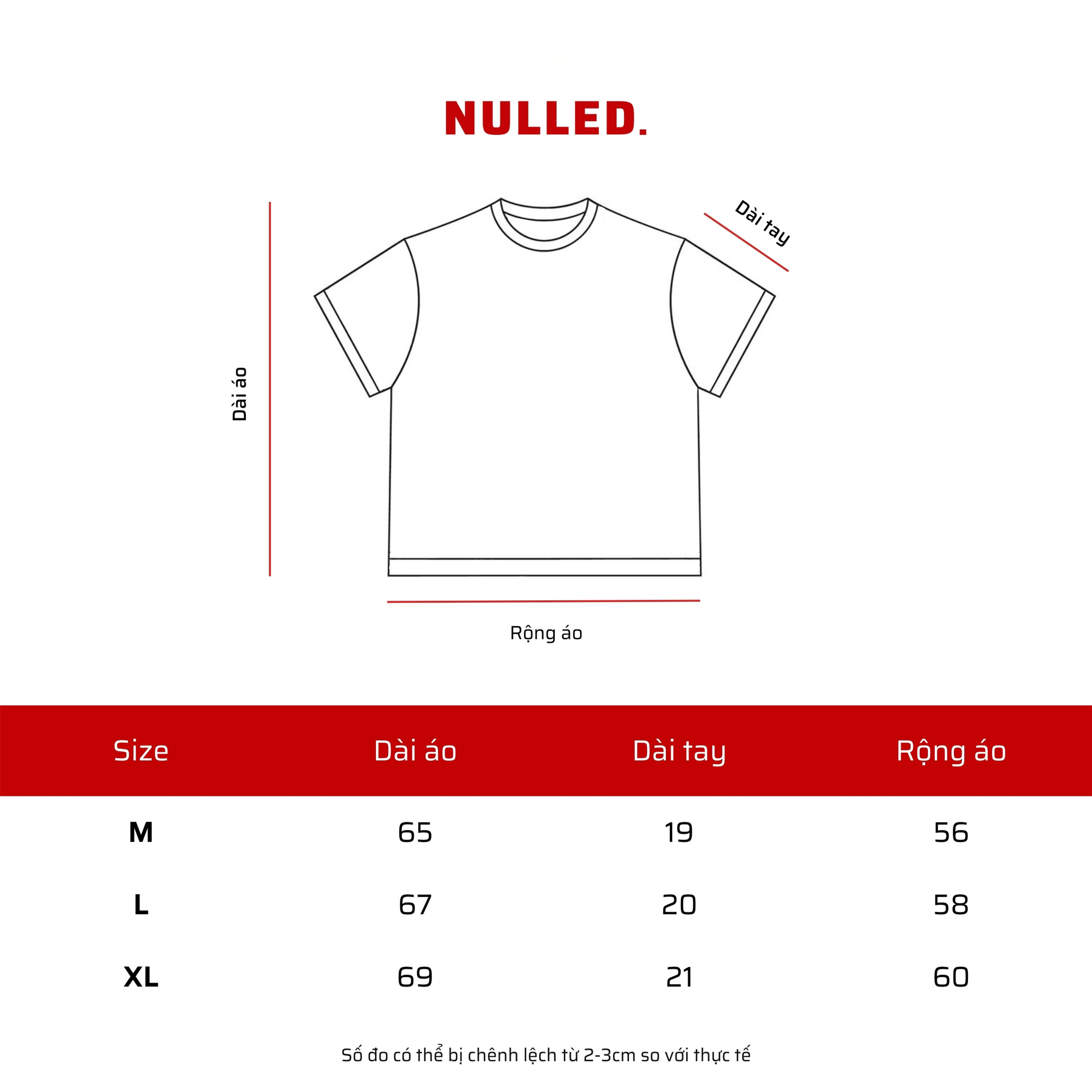 Áo thun trắng in hình NULLED