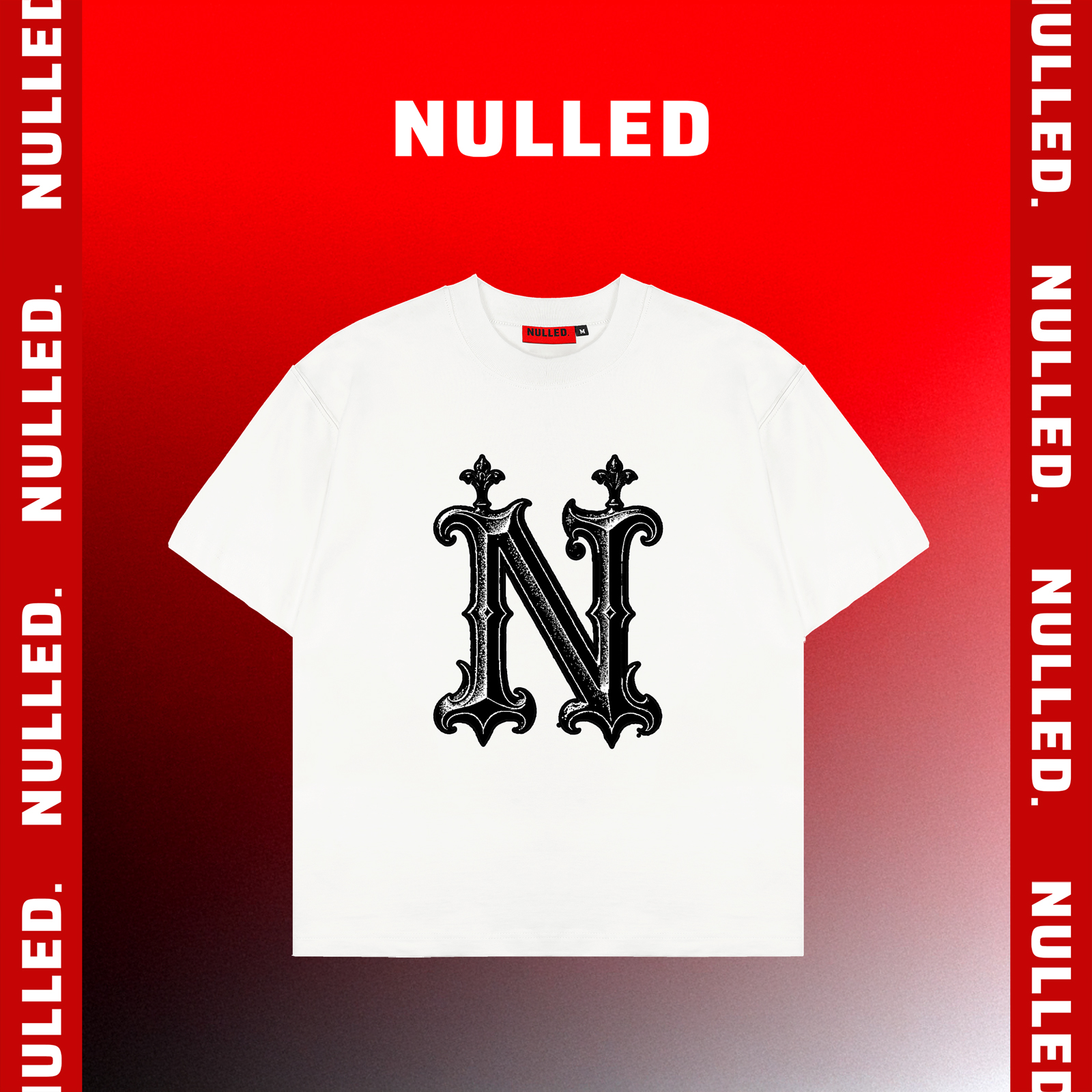 Áo thun unisex in chữ NULLED Royal Tee N-T17-T
