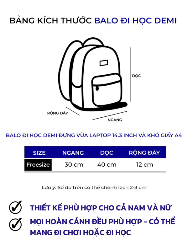 Balo local brand đi học DE-P06