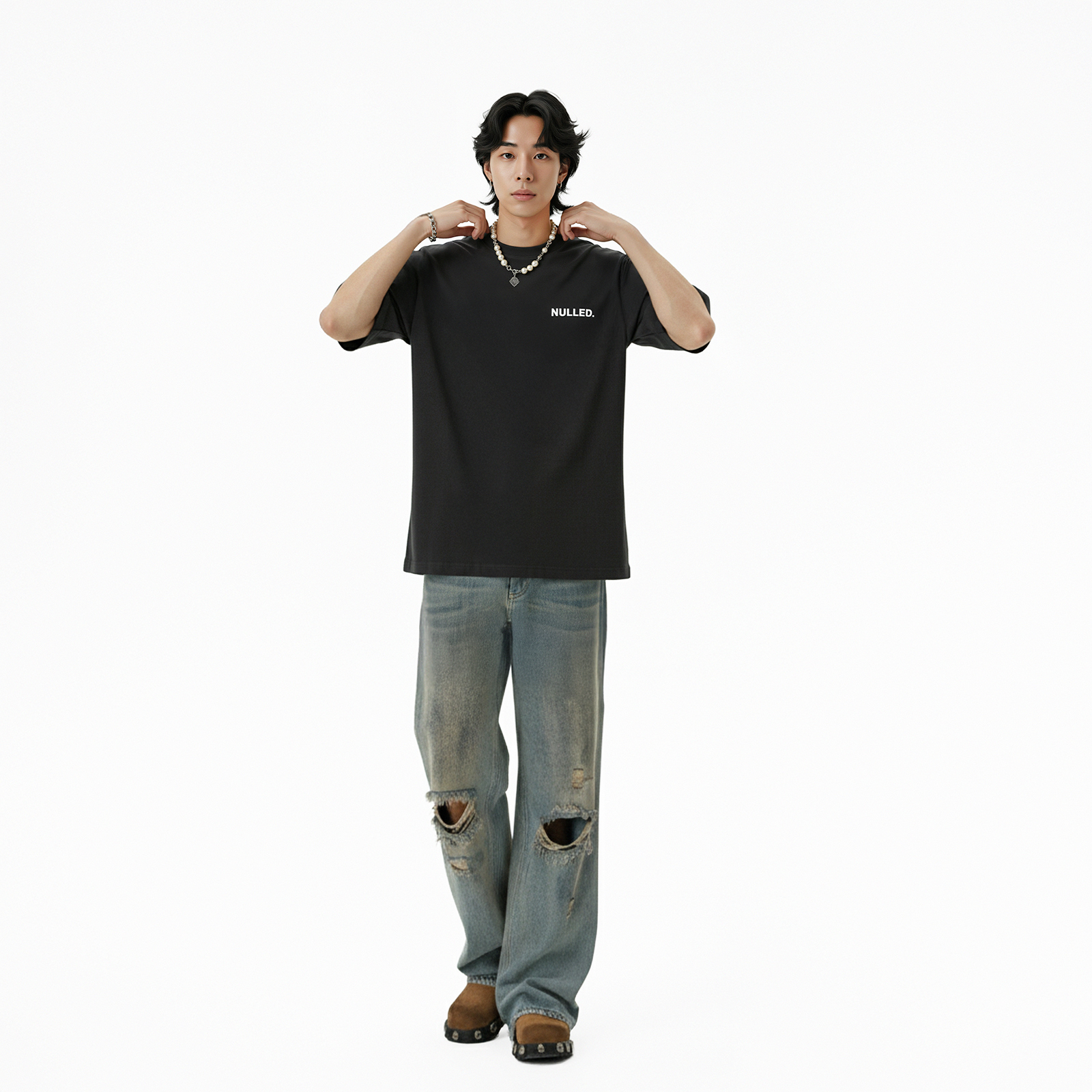 Áo thun basic màu xám đậm NULLED Tee N-T24-XD