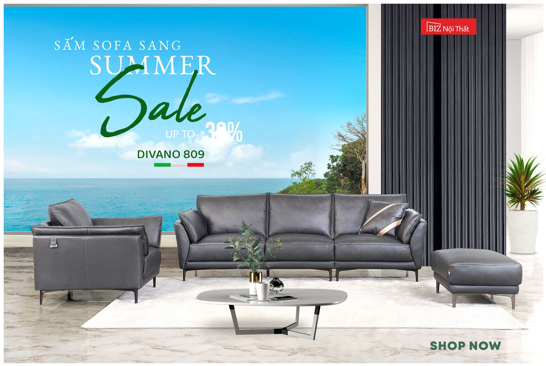 SOFA da thật Divano 809 - GIỮ TRỌN TINH HOA THIẾT KẾ Ý
