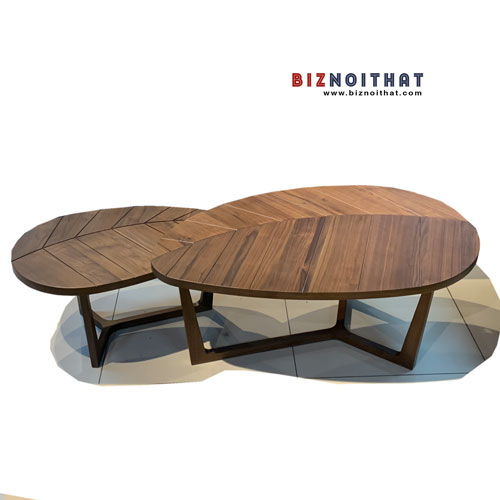 Bàn trà gỗ óc chó hình chiếc lá BT-OC610 | Biz Nội Thất Bàn Trà Gỗ Óc Chó Hình Chiếc Lá Bt-Oc610 | Biz Nội Thất
