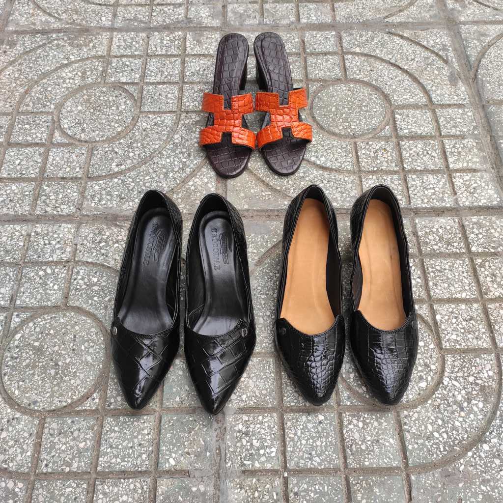 Giày Nữ da cá sấu. Gót cao vững chắc phù hợp công sở! Giày Nữ Da Cá Sấu. Gót Cao Vững Chắc Phù Hợp Công Sở!