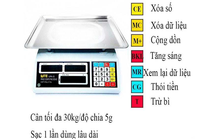 cân điện tử tính tiền 30kg ute