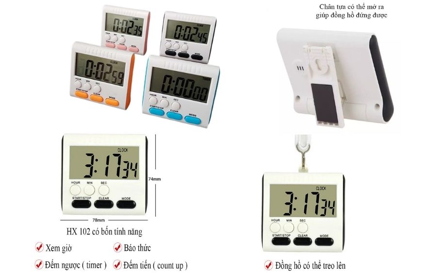 đồng hồ bấm giờ đếm ngược hx 102