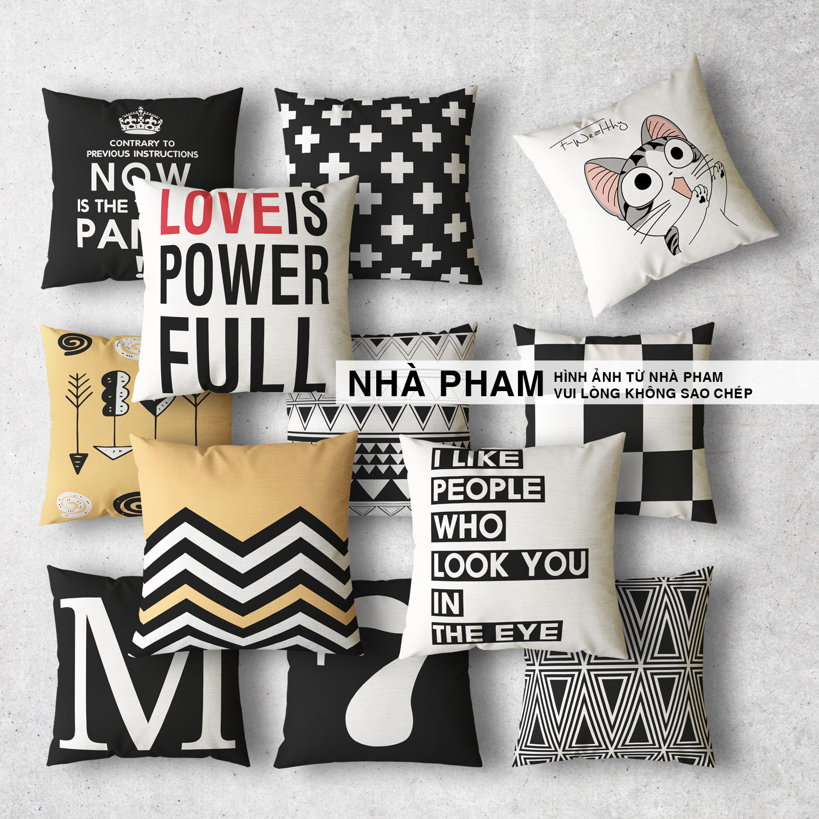 gối sofa in hình couple