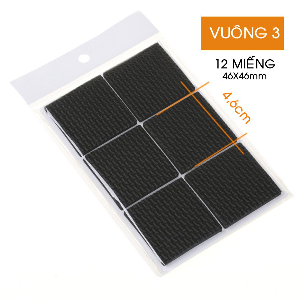 miếng dán chân ghế vuông 12 miếng