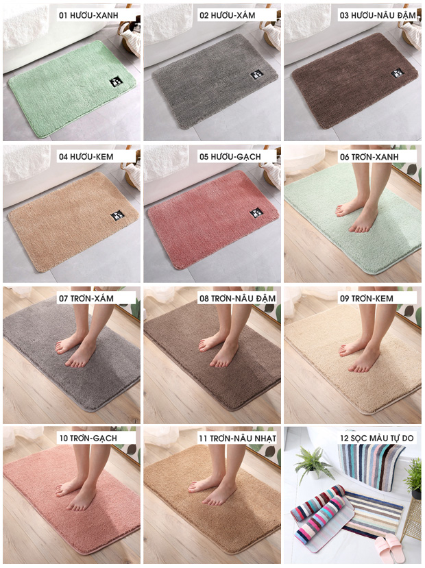 thảm chân lông mềm thấm hút tốt