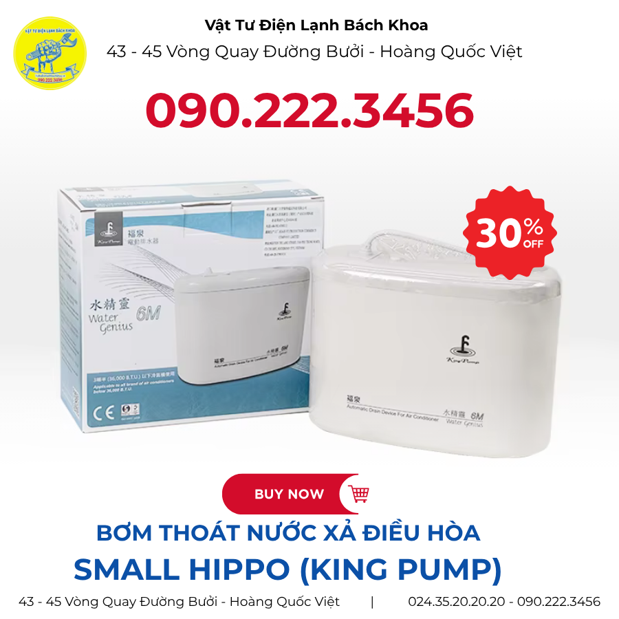 Bơm Thoát Nước Thải Điều Hòa SMALL HIPPO (KING PUMP) - Giải Pháp Tối Ưu Cho Mọi Điều Hòa!