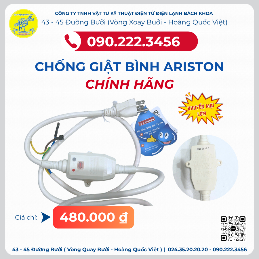 Chống Giật Bình Nóng Lạnh Ariston Chính Hãng