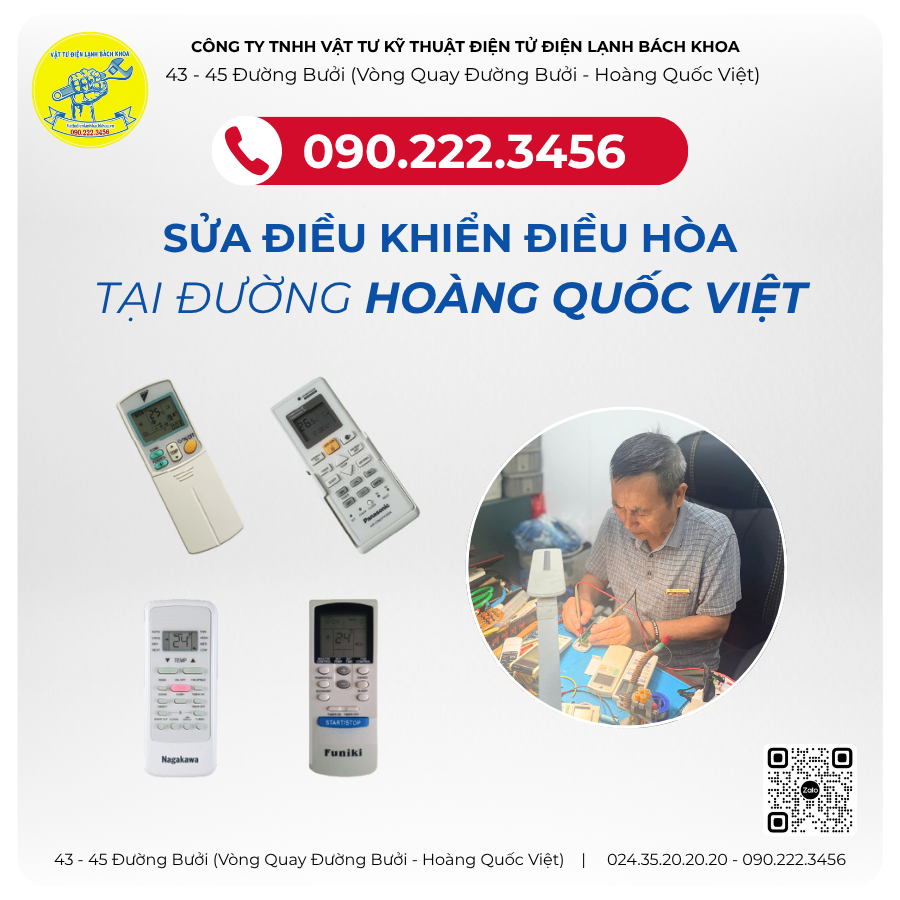 Sửa điều khiển điều hòa tại Đường Hoàng Quốc Việt