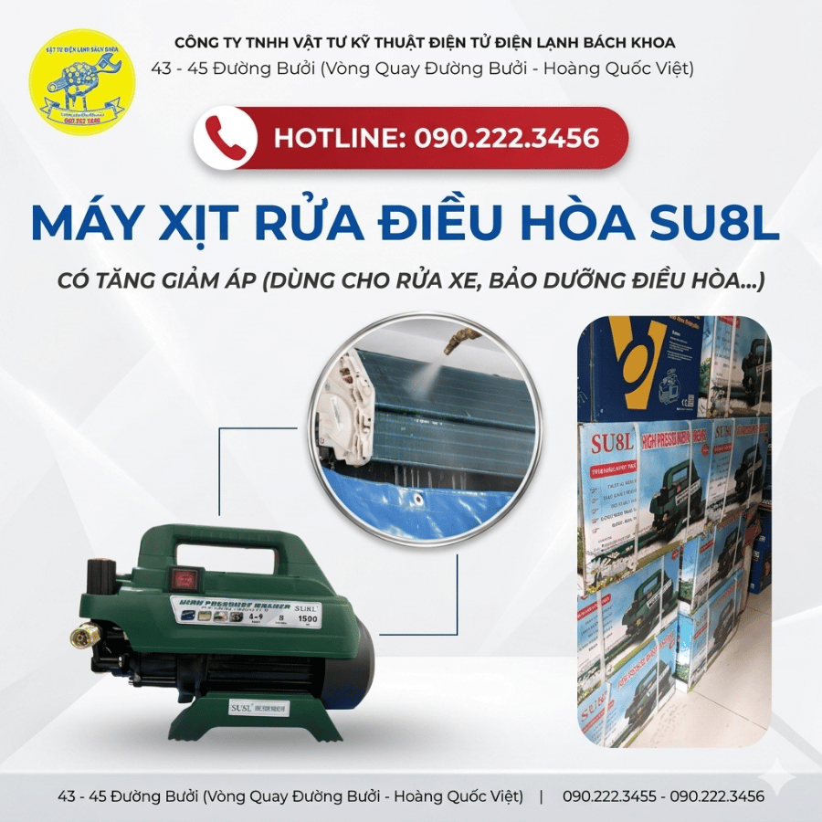 MÁY XỊT RỬA VỆ SINH ĐIỀU HÒA SU8L CÓ TĂNG GIẢM ÁP
