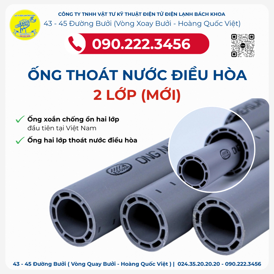 Ống nhựa UPVC Esoha Premium hai lớp - giải pháp thoát nước điều hòa chống ngưng tụ