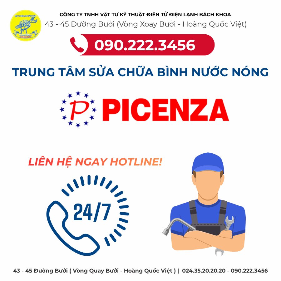 Sửa chữa Bình nước nóng Picenza Tại đường Kim Mã - 0902223456