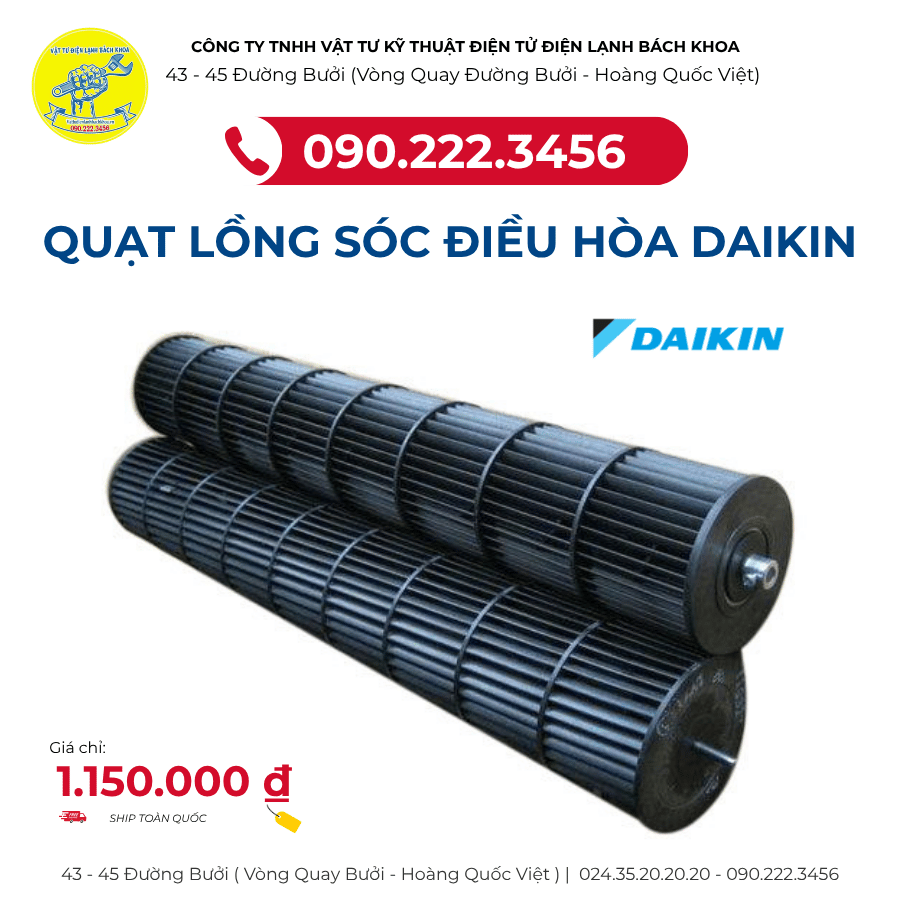 QUẠT LỒNG SÓC ĐIỀU HÒA DAIKIN CHÍNH HÃNG GIÁ TỐT