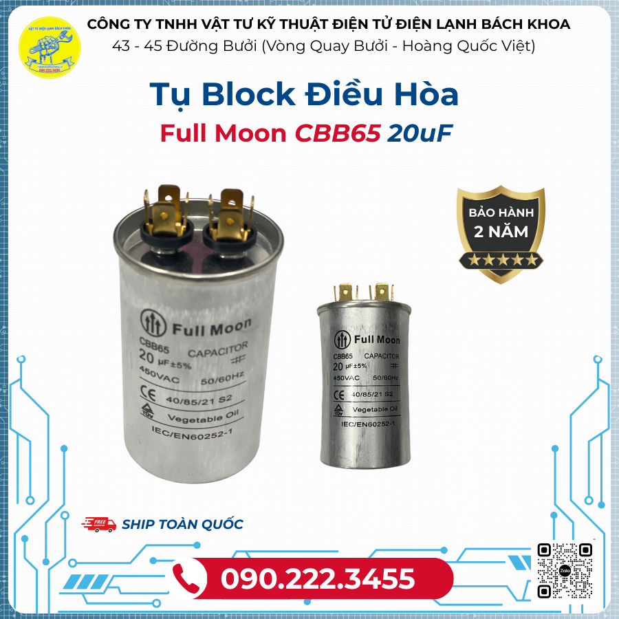 Tụ Block Điều Hòa 20uF - 090.222.3456