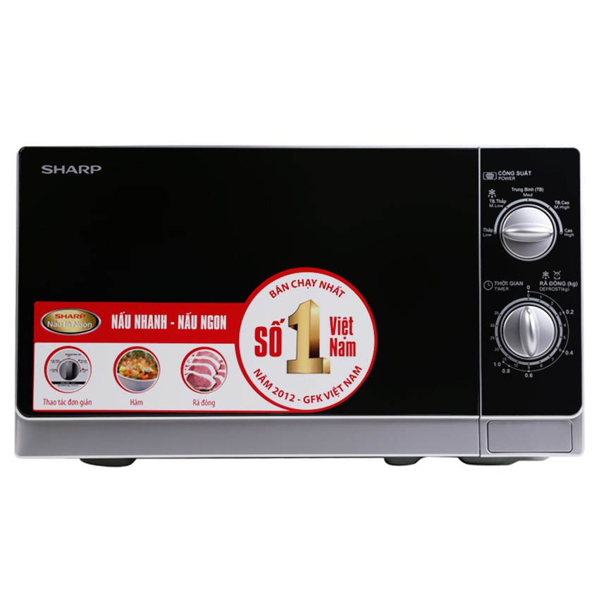 Lò vi sóng Sharp R-205VN(S) 20 lít  800W giao hàng trong vòng 1 giờ nội thành Hà Nội