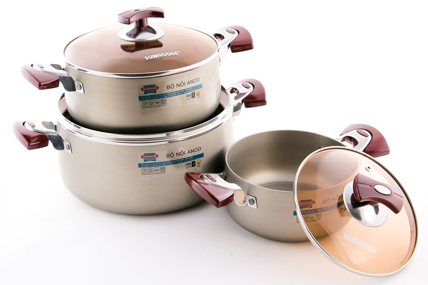 Bộ nồi Anod Sunhouse SH8831EB