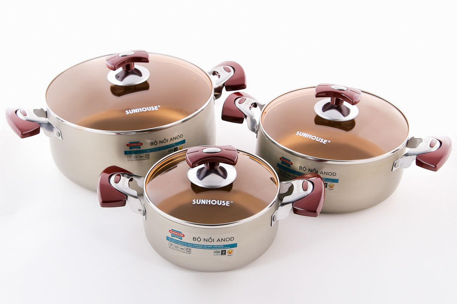Bộ nồi Anod Sunhouse SH8831EB