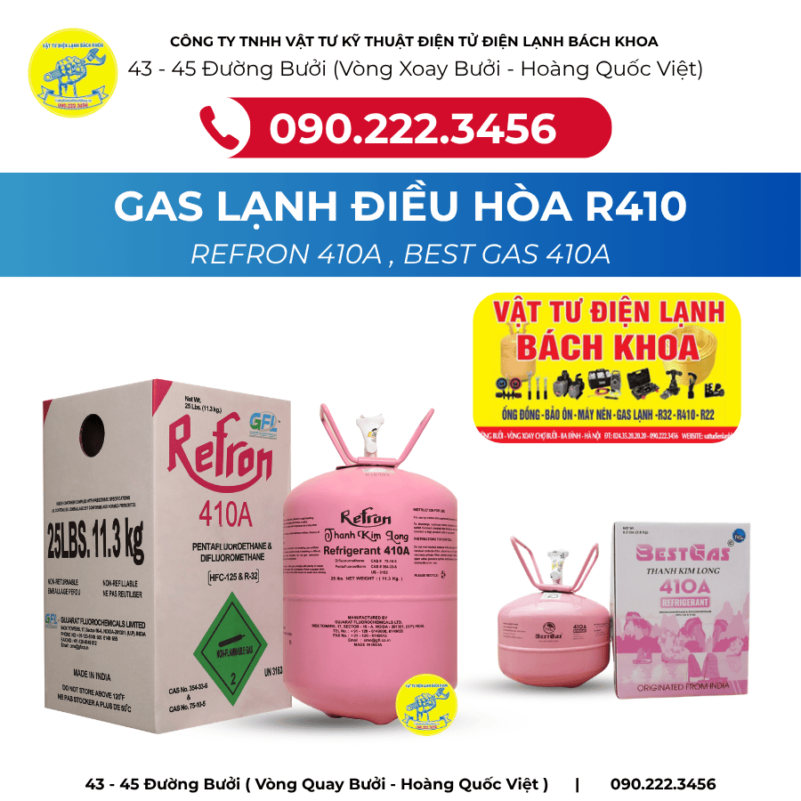 Nhà phân phối Gas lạnh điều hòa R410A Tại đường Trần Thái Tông - 0902223456