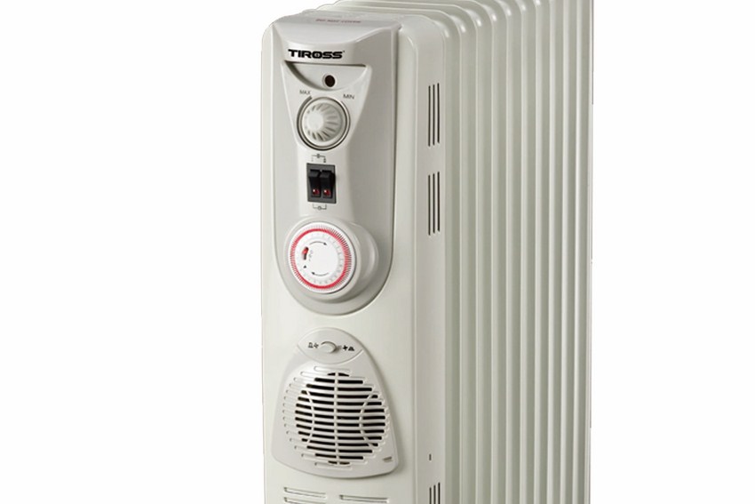 Máy sưởi dầu Tiros TS-920 11 thanh Quạt thổi, Có giá phơi, Hẹn giờ