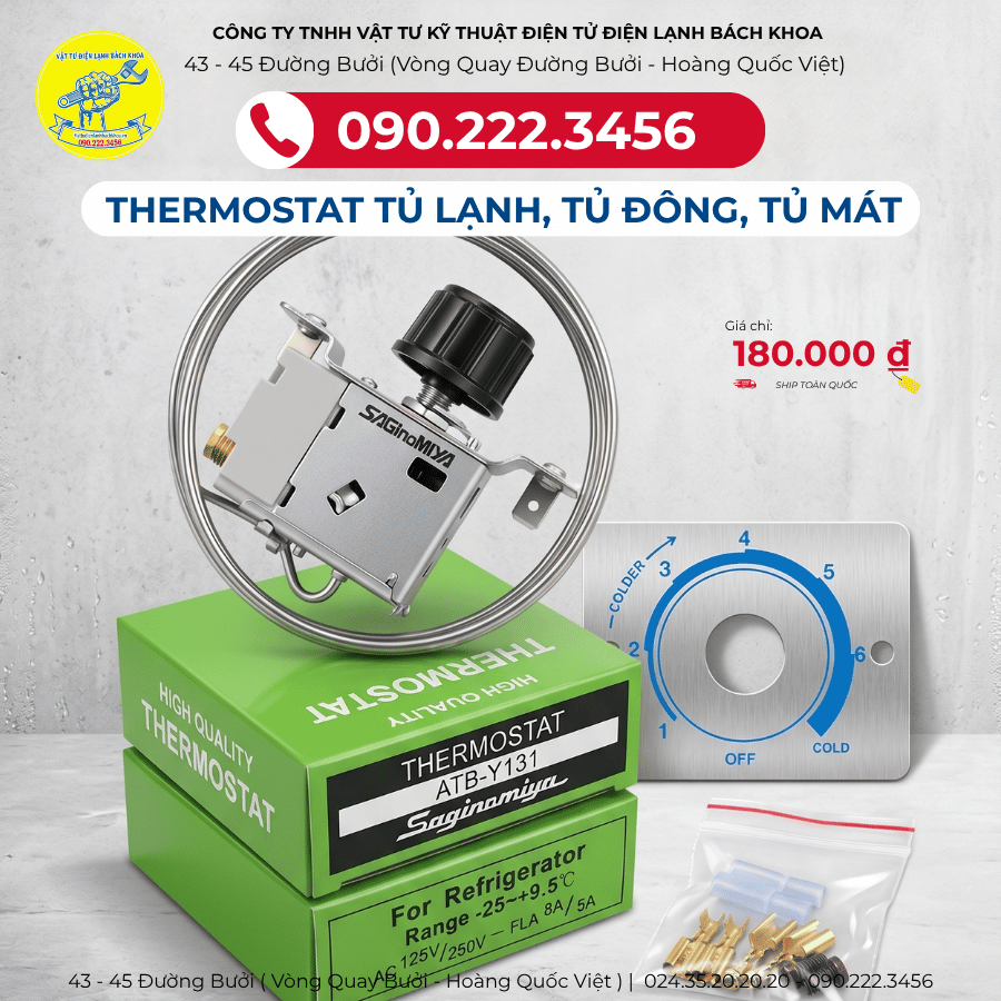 Cửa hàng bán Thermostat tủ lạnh, tủ đông, tủ mát ATB-Y131 tại Hà Nội 0902223456