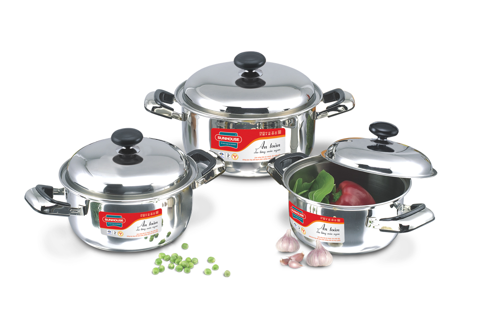 Bộ nồi inox 1 đáy Sunhouse SH222