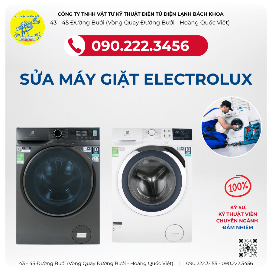 Sửa chữa máy giặt Electrolux tại khu vực Sân bay Gia Lâm  : 090.222.3456