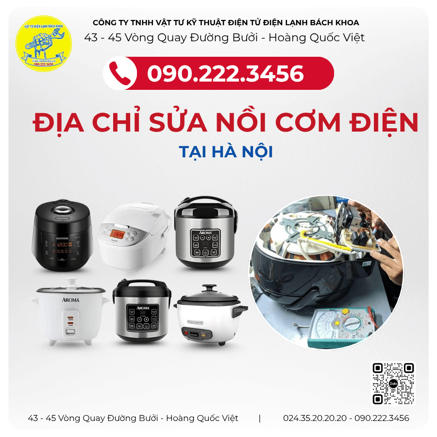Địa chỉ sửa nồi cơm điện tại Hà Nội 0902223456