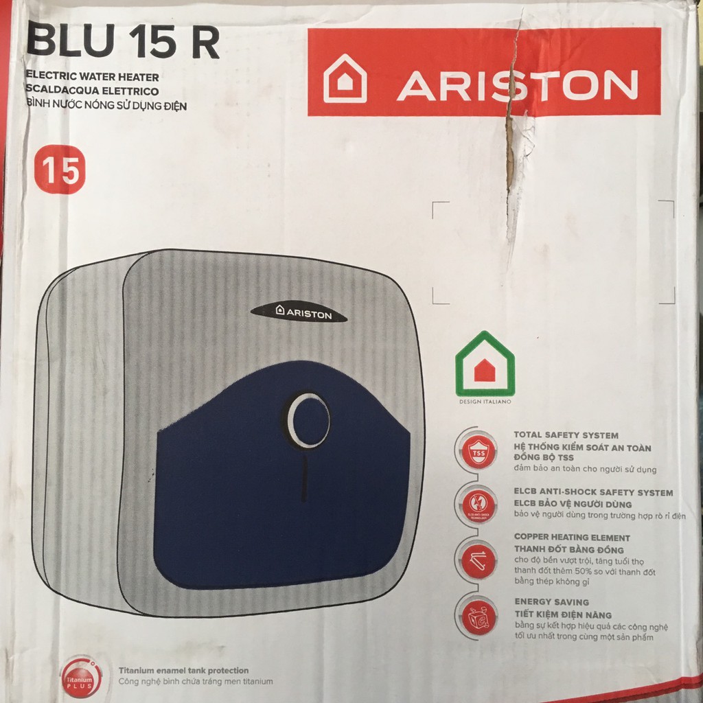 Bình nóng lạnh gián tiếp Ariston Blu 15R 2.5 FE 15 Lít ( Giá bán buôn ) | Siêu thị điện máy Bách Khoa