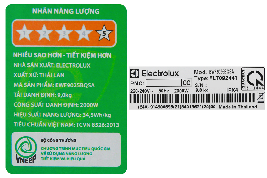 Máy giặt cửa ngang Electrolux Inverter 9 Kg EWF9025BQSA