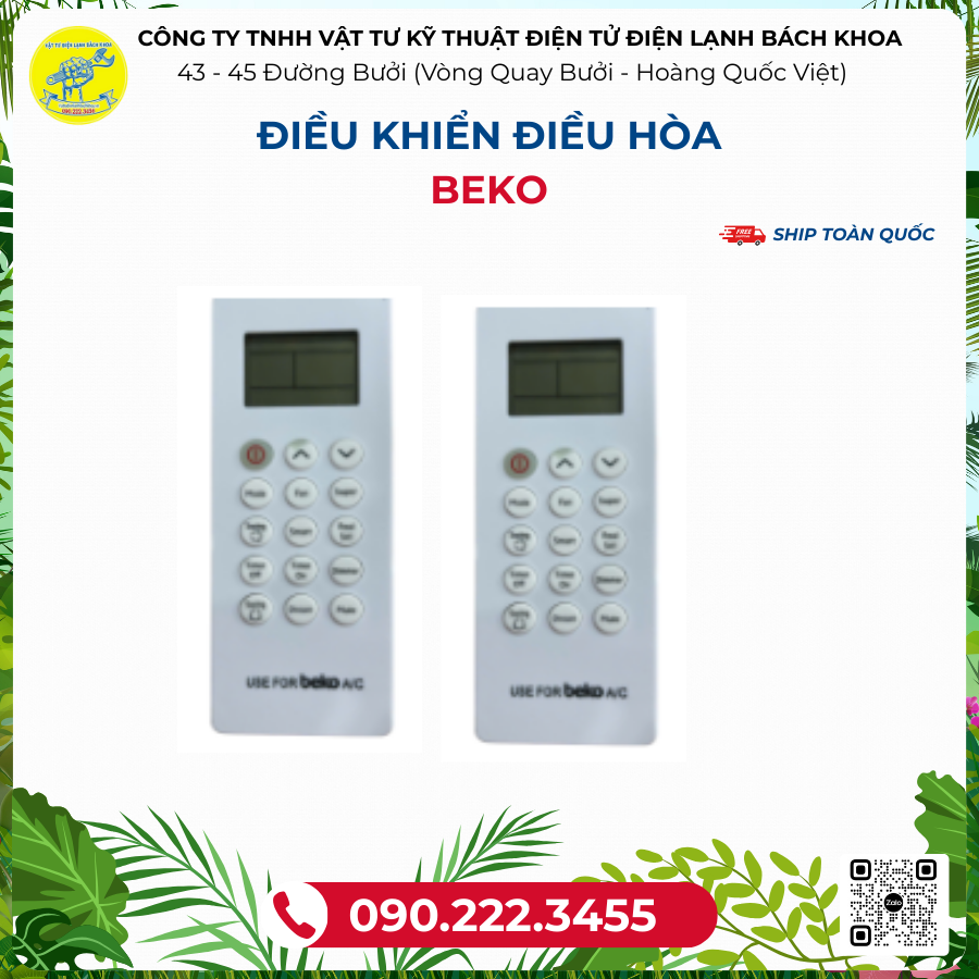 Điều khiển ĐIỀU HÒA Beko - 090.222.3455