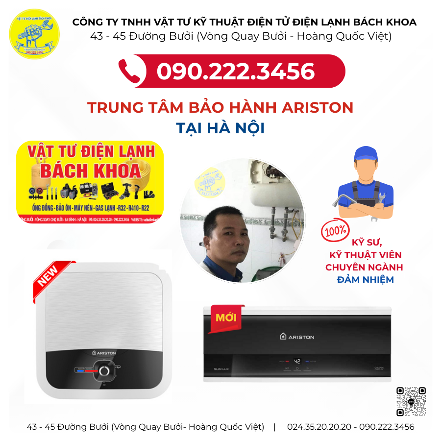 BẢO HÀNH BÌNH NƯỚC NÓNG ARISTON TẠI KĐT VINHOMES - 090.222.3456
