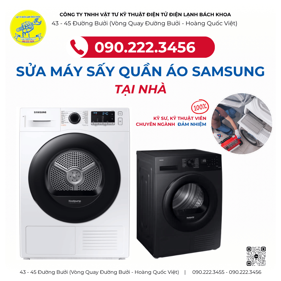 Sửa tại nhà máy sấy quần áo Samsung 0902223456