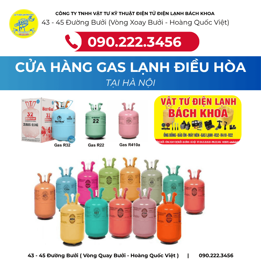 Cửa hàng bán Gas lạnh điều hoà uy tín Tại KĐT Vinhomes Skylake - 0902223456