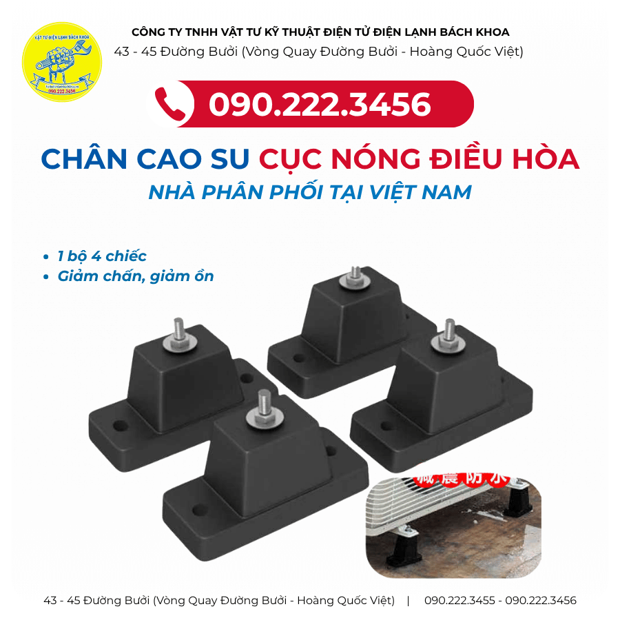Địa chỉ bán buôn Bộ chân cao su kê Cục nóng Điều Hòa