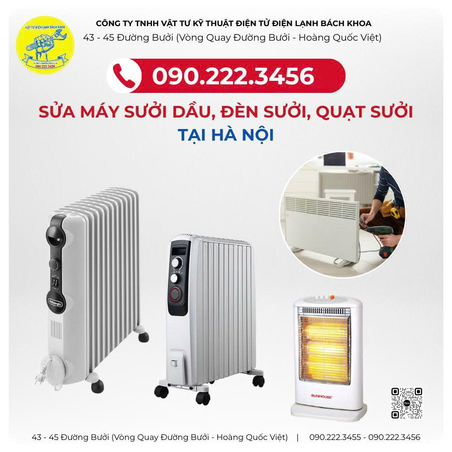 Sửa Máy Sưởi Dầu, Đèn Sưởi, Quạt Sưởi tại đường La Nội - 0902223456
