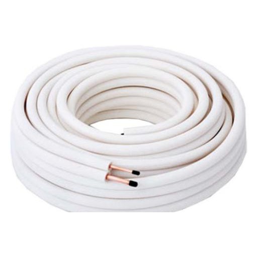 Ống đồng điều hòa Malaysia 6.35 + 12.7 luồn sẳn gen đôi cách nhiệt DÀY 6 ZEM cuộn 15M